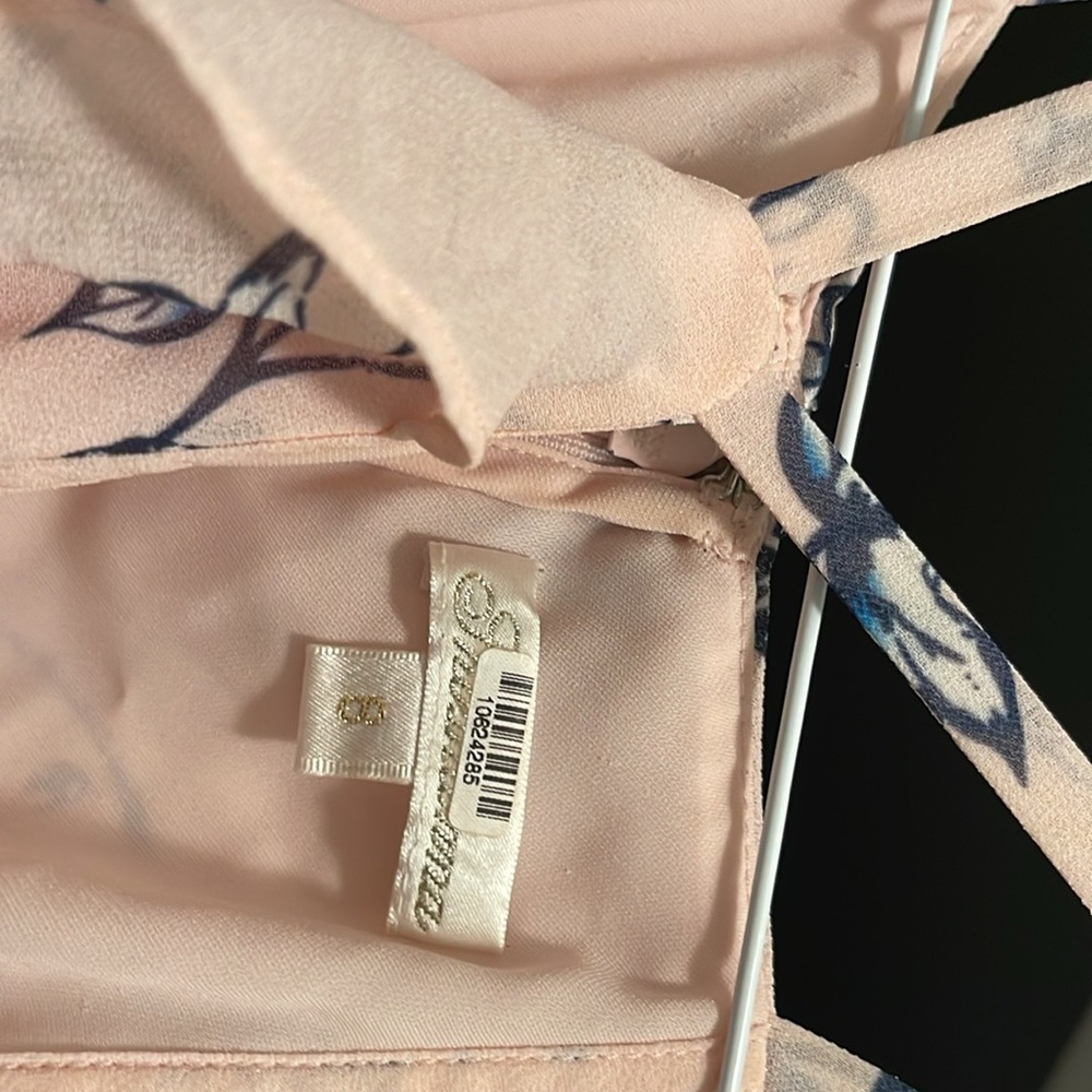 Shoshanna Floral Cross strap Pleated Drink Size 8 - Picture 2 of 12